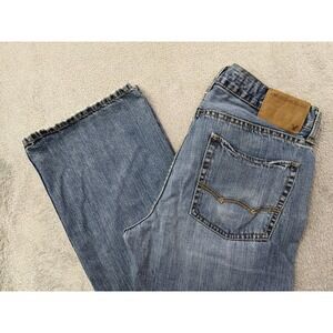American Eagle Mens Jeans 31x30 Low Rise Boot Cut Denim Medium Blue Wash